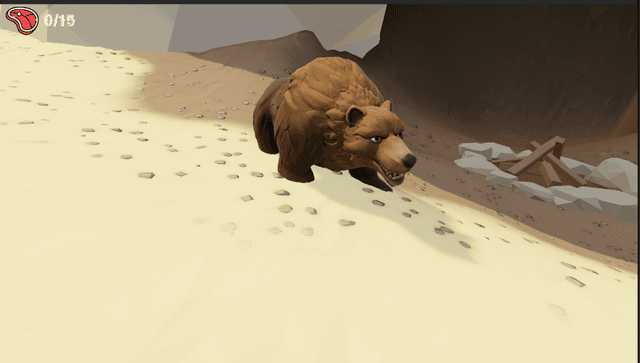 A bear sneaking through a forest level in Bearly Stealthy