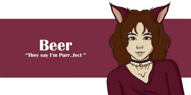 A character portrait from the LP Cafe dating sim